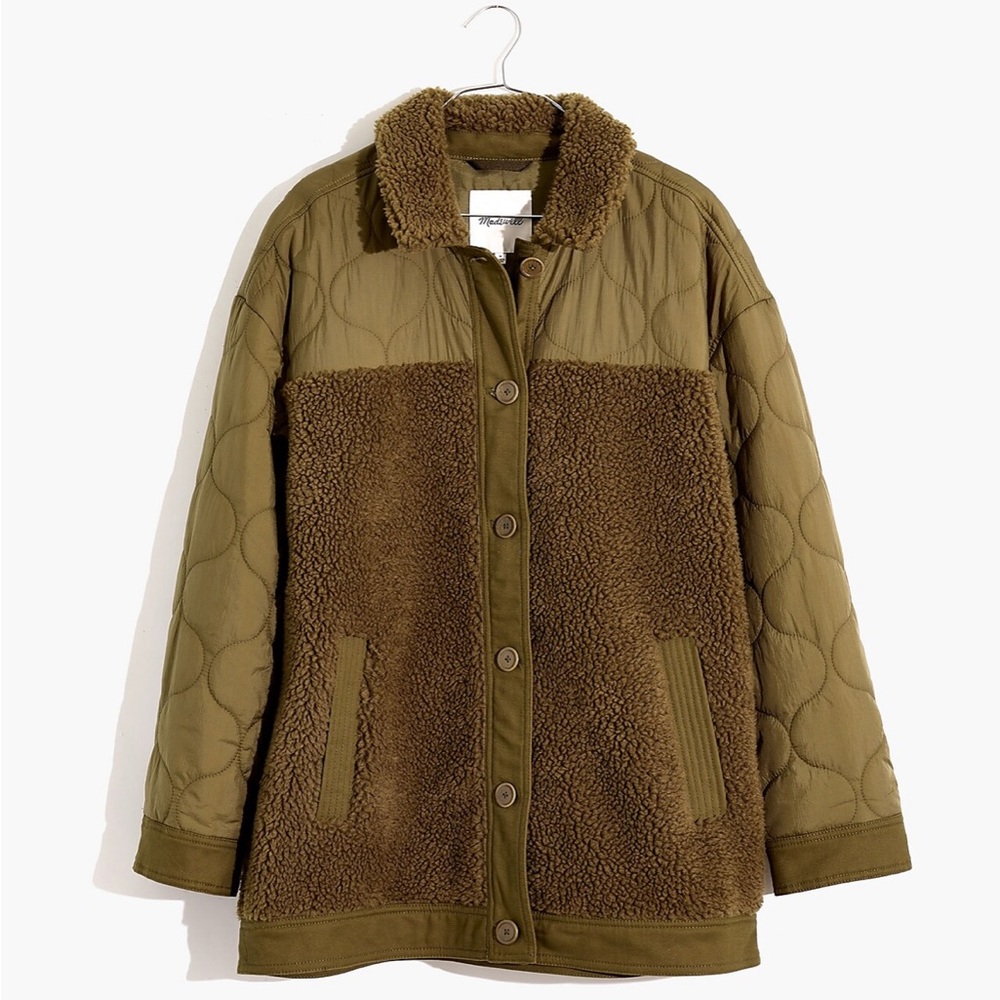 Madewell, Hybrid Sherpa jacket, olive green